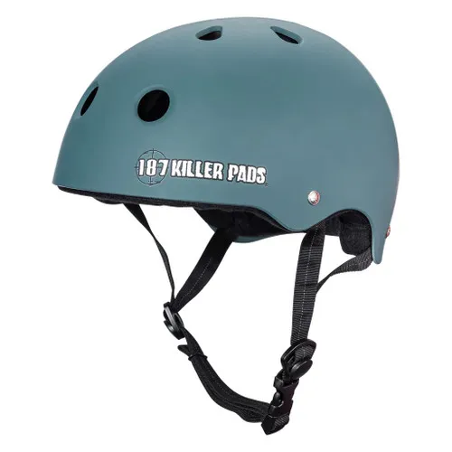 187 Skateboard Helmet Pro Skate w/ Sweatsaver Liner Stone Blue Size M