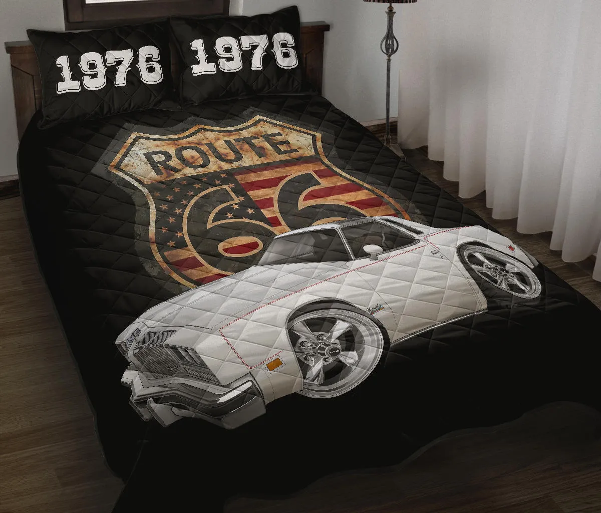 1976 Cutlass Oldsmobile Salon Car Art Route 66 Quilt Set