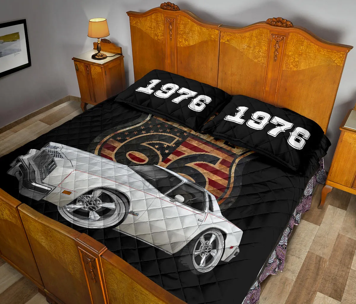 1976 Cutlass Oldsmobile Salon Car Art Route 66 Quilt Set