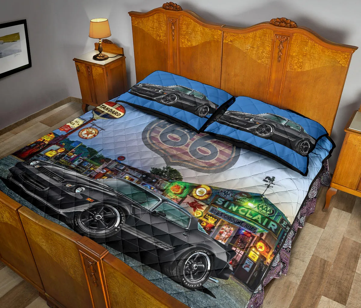 1981 Camaro Black Route 66 Quilt Set