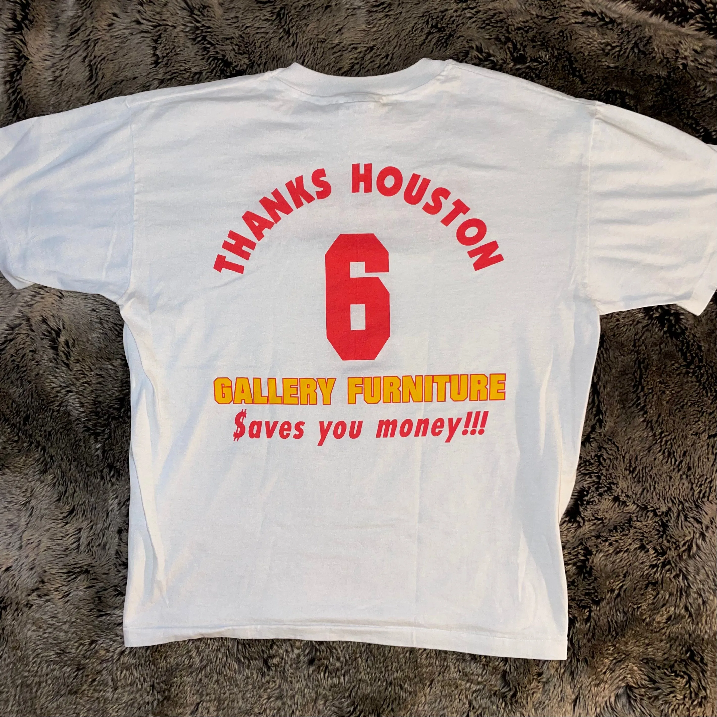 1990s Houston Rockets Mattress Mack 6th Man Tee (White)