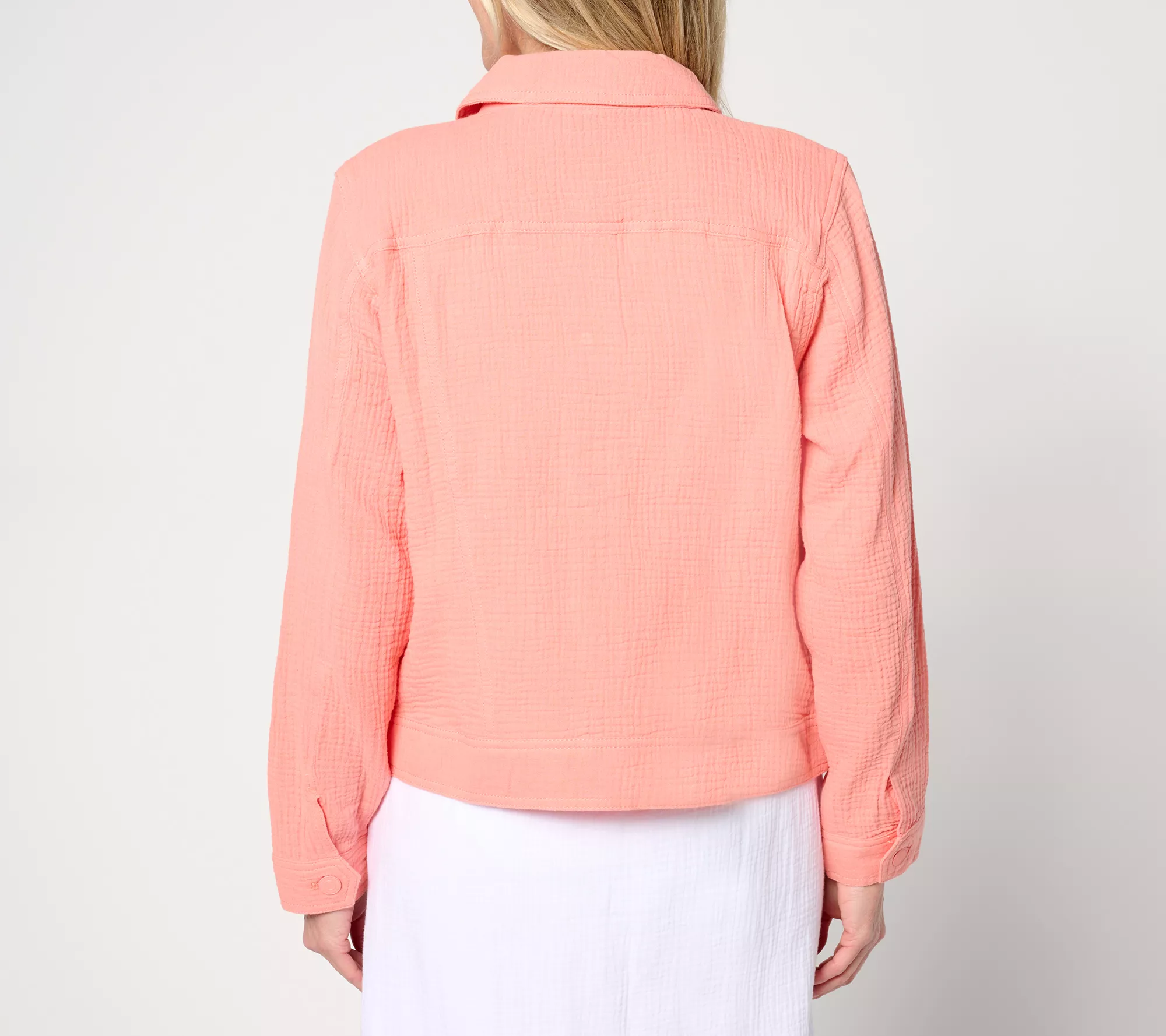 "As Is" Isaac Mizrahi Live! Bridgehampton Cotton Gauze Jacket