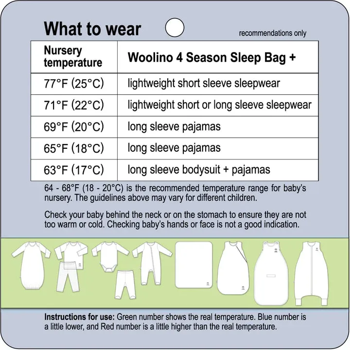 4 Season Basic Baby Sleeping Bag - Merino Wool - Earth