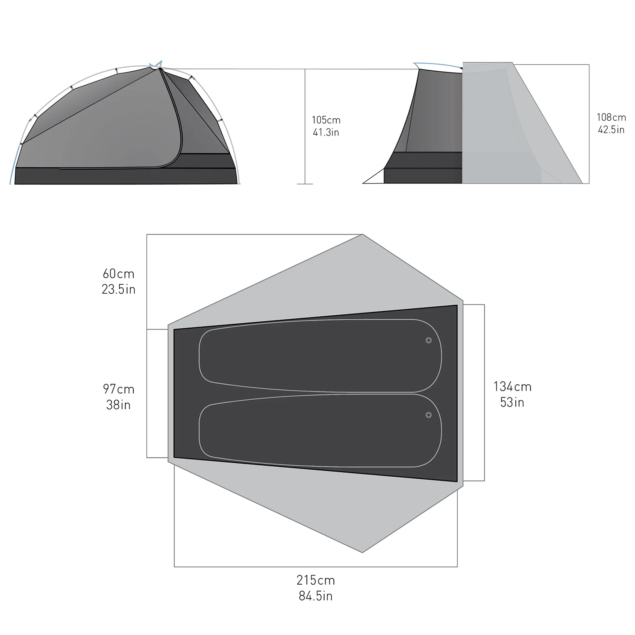 Alto Semi-Free Standing Ultralight Tent (Like New)