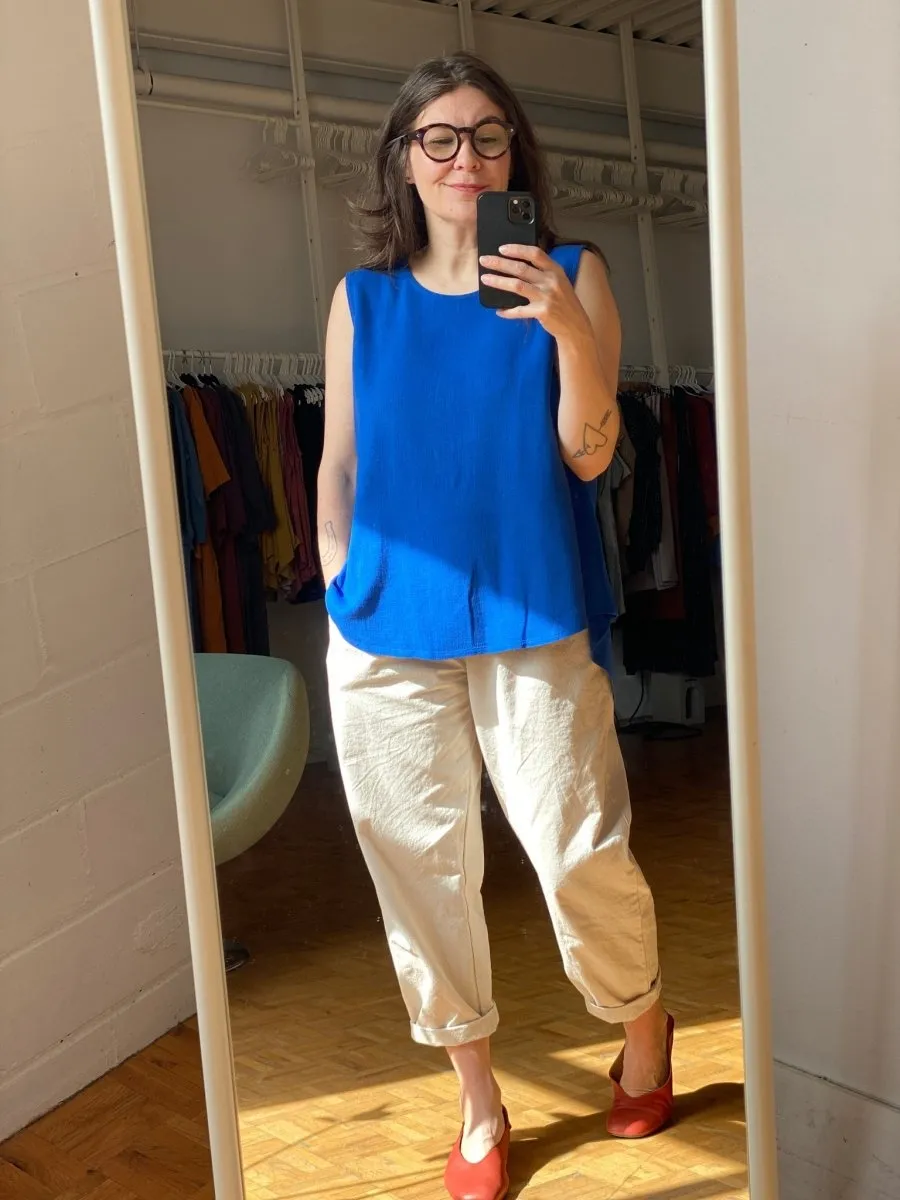 Amanda Moss Sleeveless Neala Top (Cobalt)