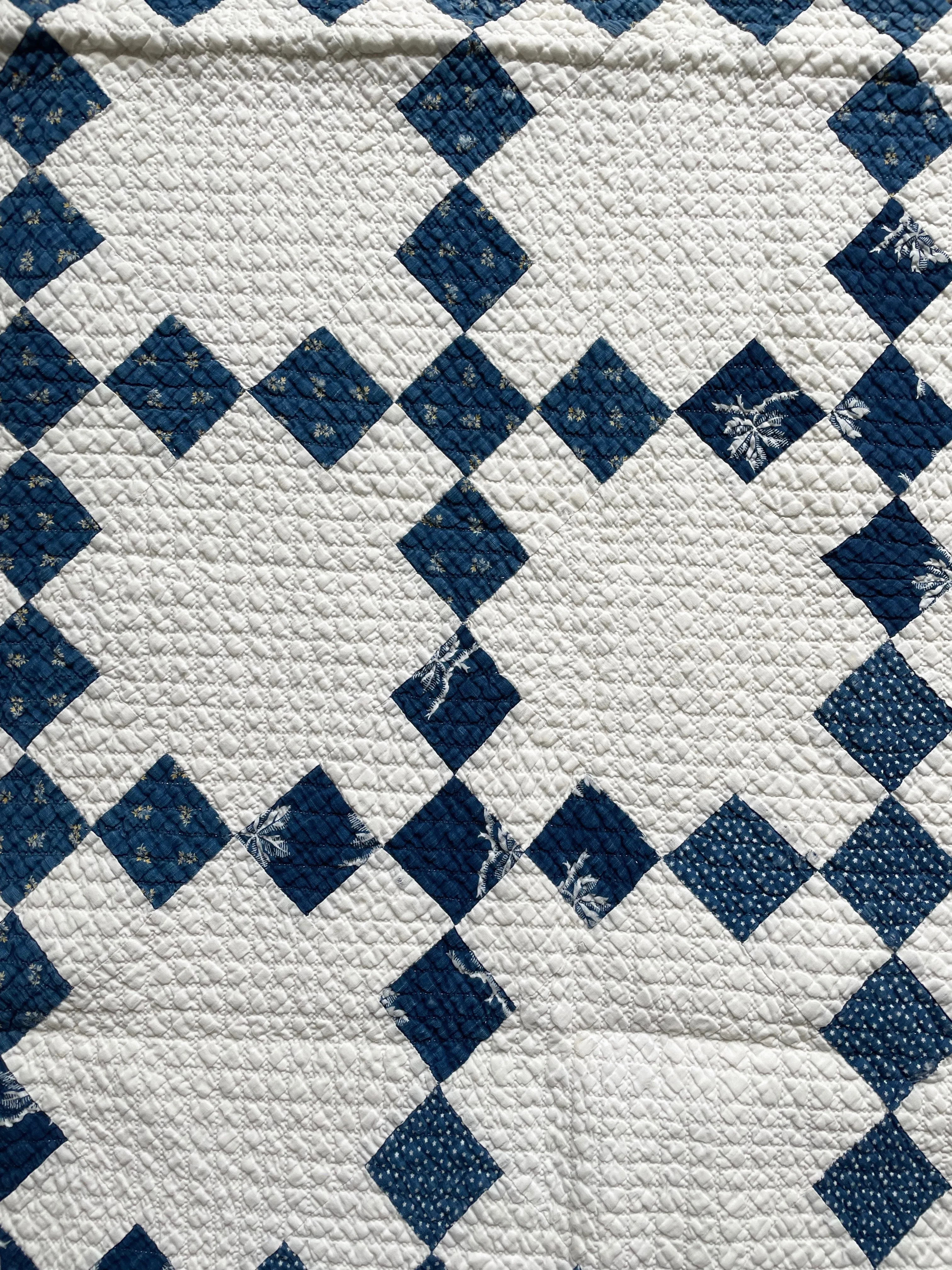 Antique Calico Irish Chain Quilt