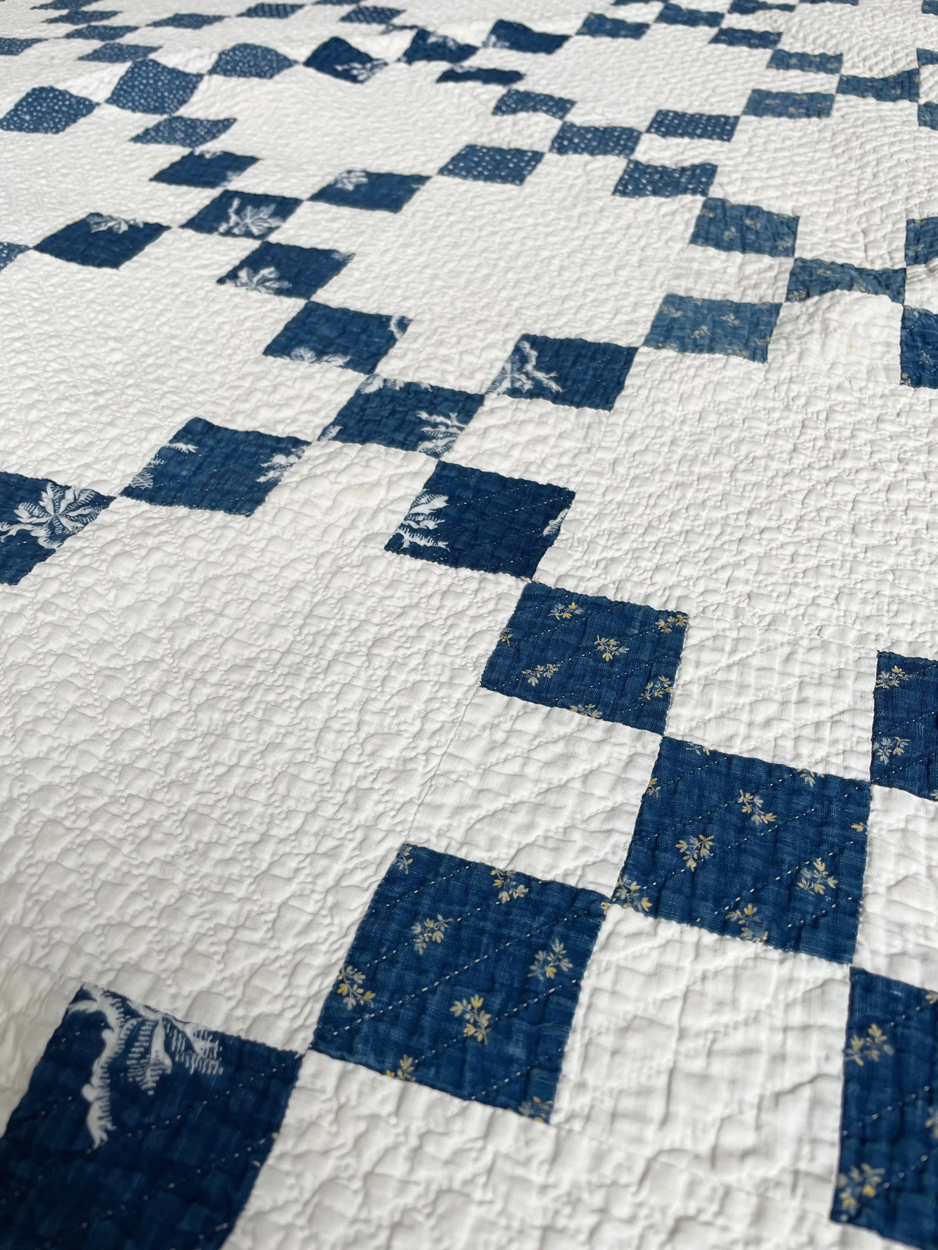 Antique Calico Irish Chain Quilt