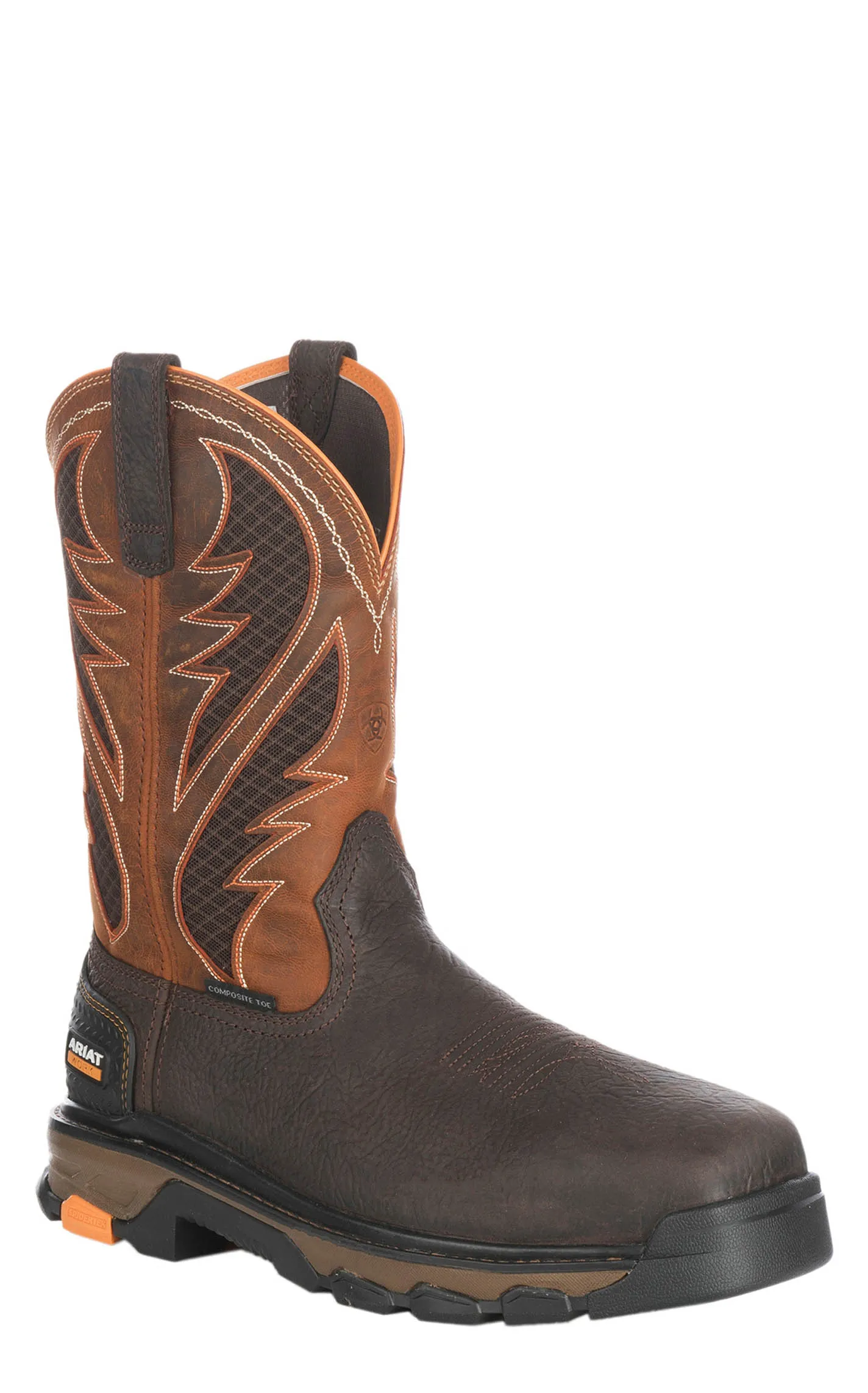 Ariat Men's Intrepid Brown and Orange VentTEK Square Composite Toe Work Boot