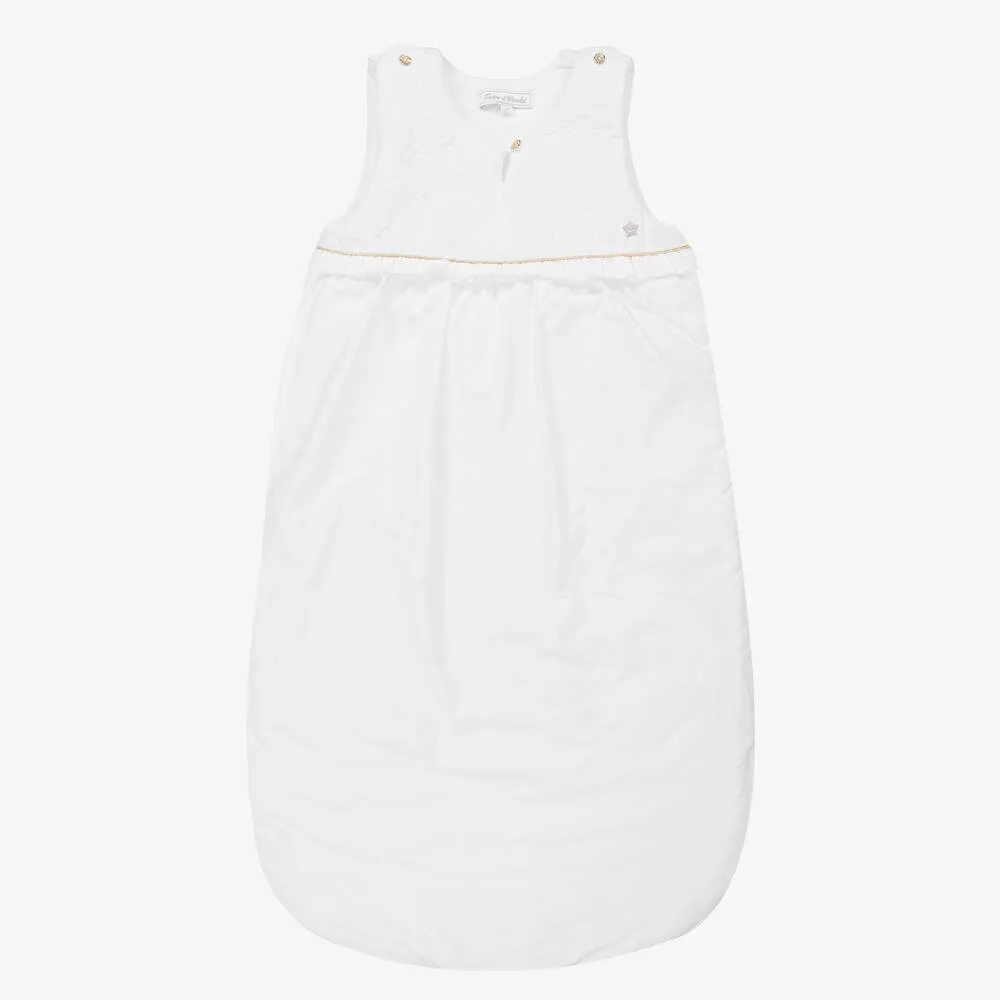 Baby Girls Ivory Cotton Sleeping Bag (85cm)