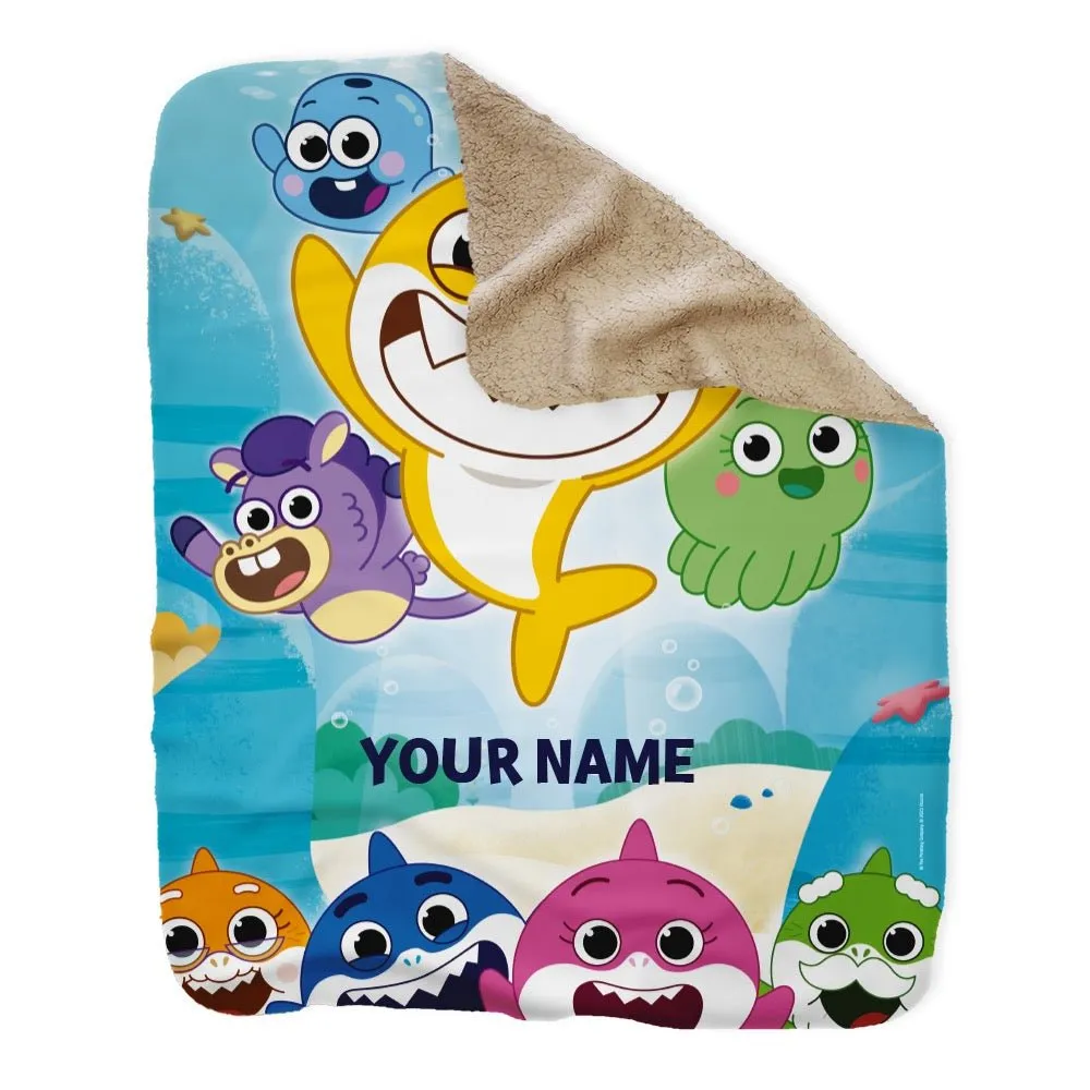 Baby Shark's Big Show Undersea World Personalized Sherpa Blanket