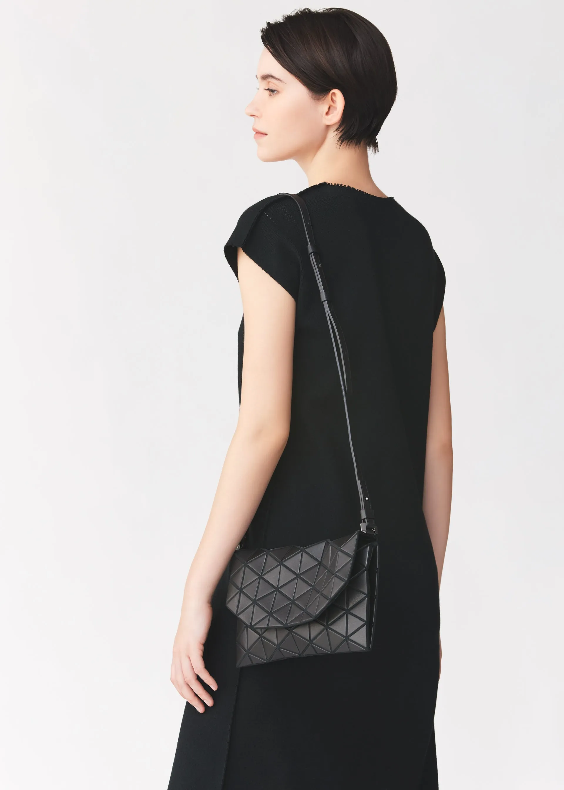 BAO BAO ISSEY MIYAKE  TONNEAU MATTE SHOULDER BAG   