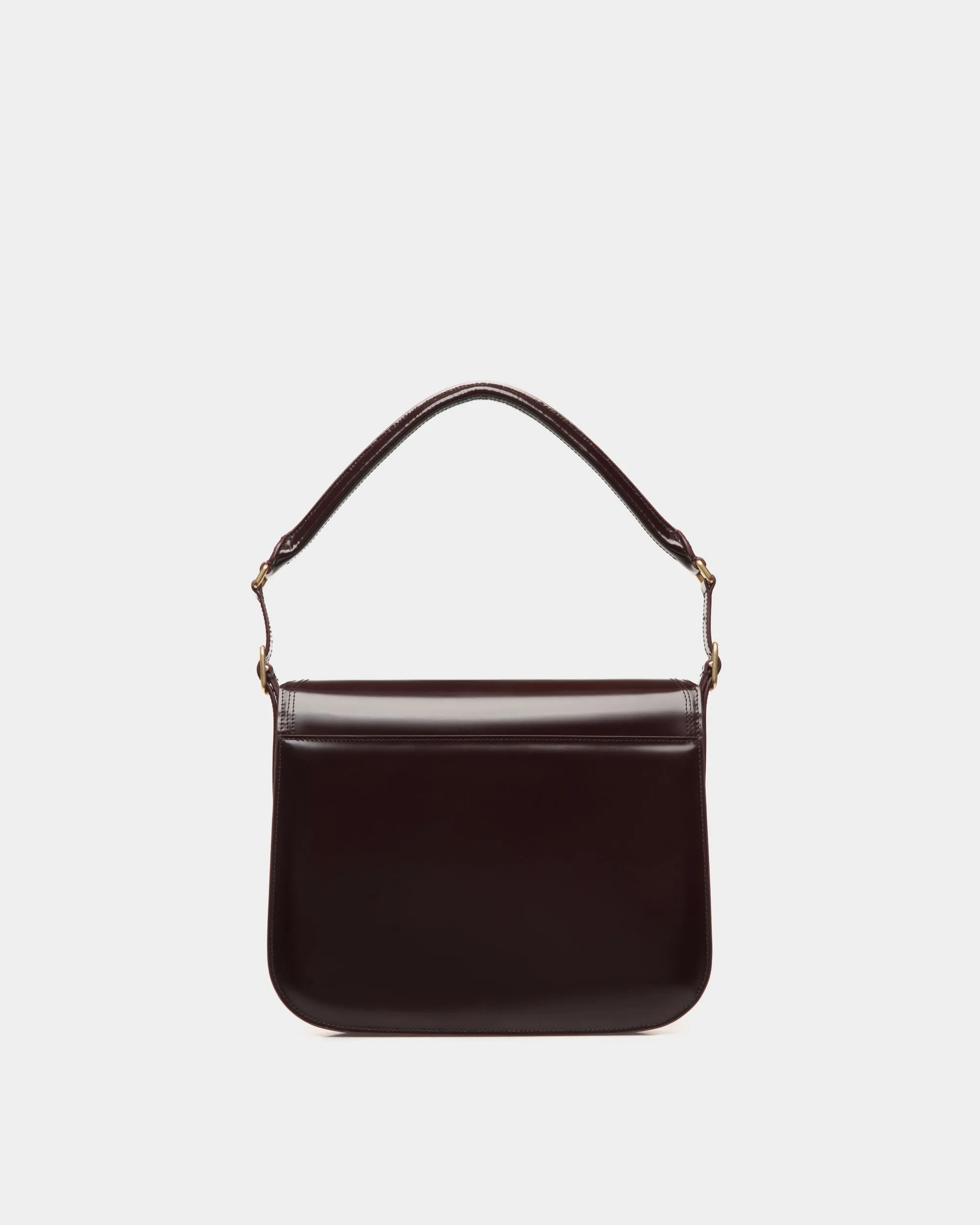 Beckett Shoulder Bag In Deep Burgundy Brushed Leather 