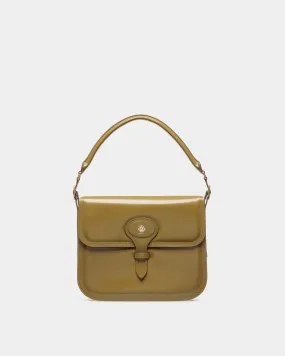 Beckett Shoulder Bag In Olive Green Brushed Leather 