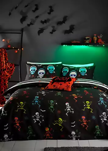 Bedlam Dancing Skeletons Halloween Duvet Cover Set | Kaleidoscope