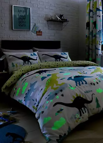 Bedlam Dino Glow In The Dark Duvet Cover Set | Kaleidoscope