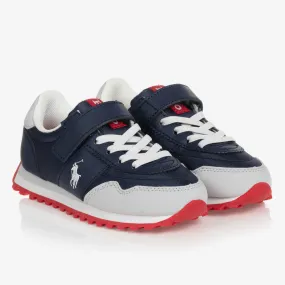 Boys Navy Blue Logo Trainers