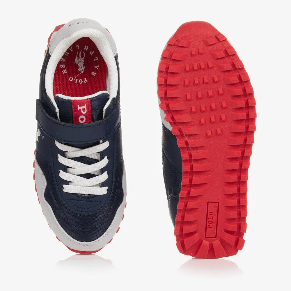 Boys Navy Blue Logo Trainers