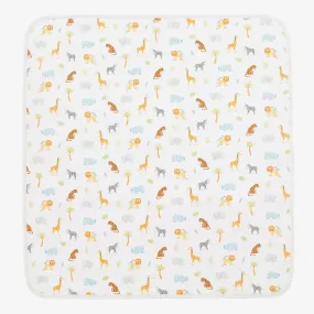 Boys White Tropical Jungle Pima Cotton Blanket (73cm)