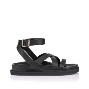 Brianna Footbed Sandals - Black