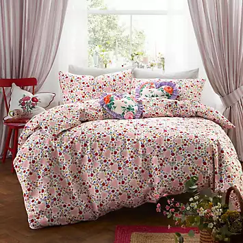 Cath Kidston Floral Heart Frill 100% Cotton Duvet Cover Set | Kaleidoscope