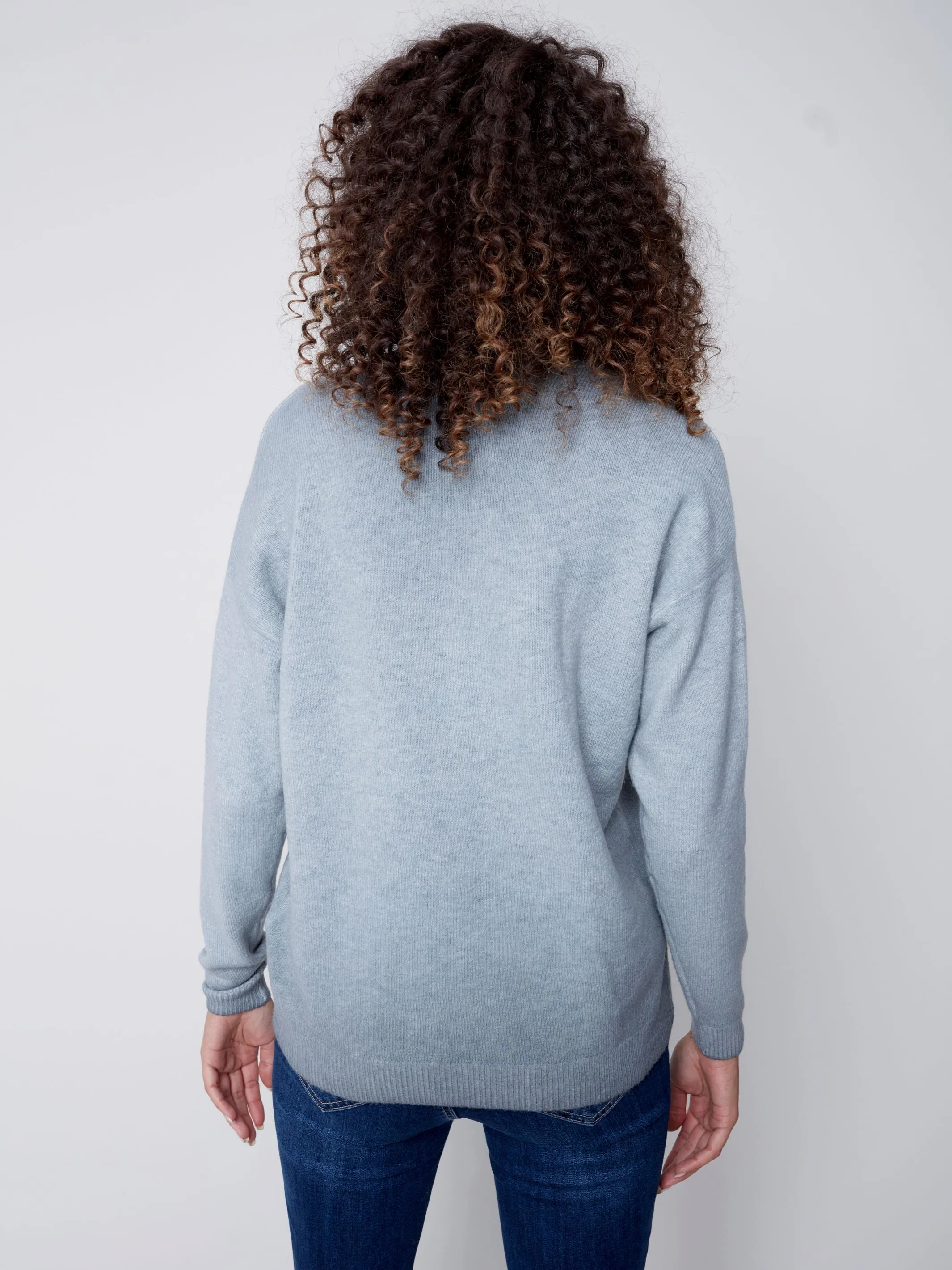 Charlie B V-Neck Cold Dye Sweater