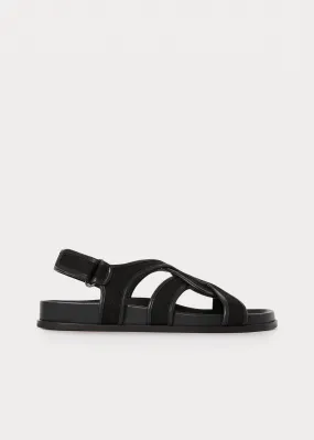 Chunky canvas sandals black