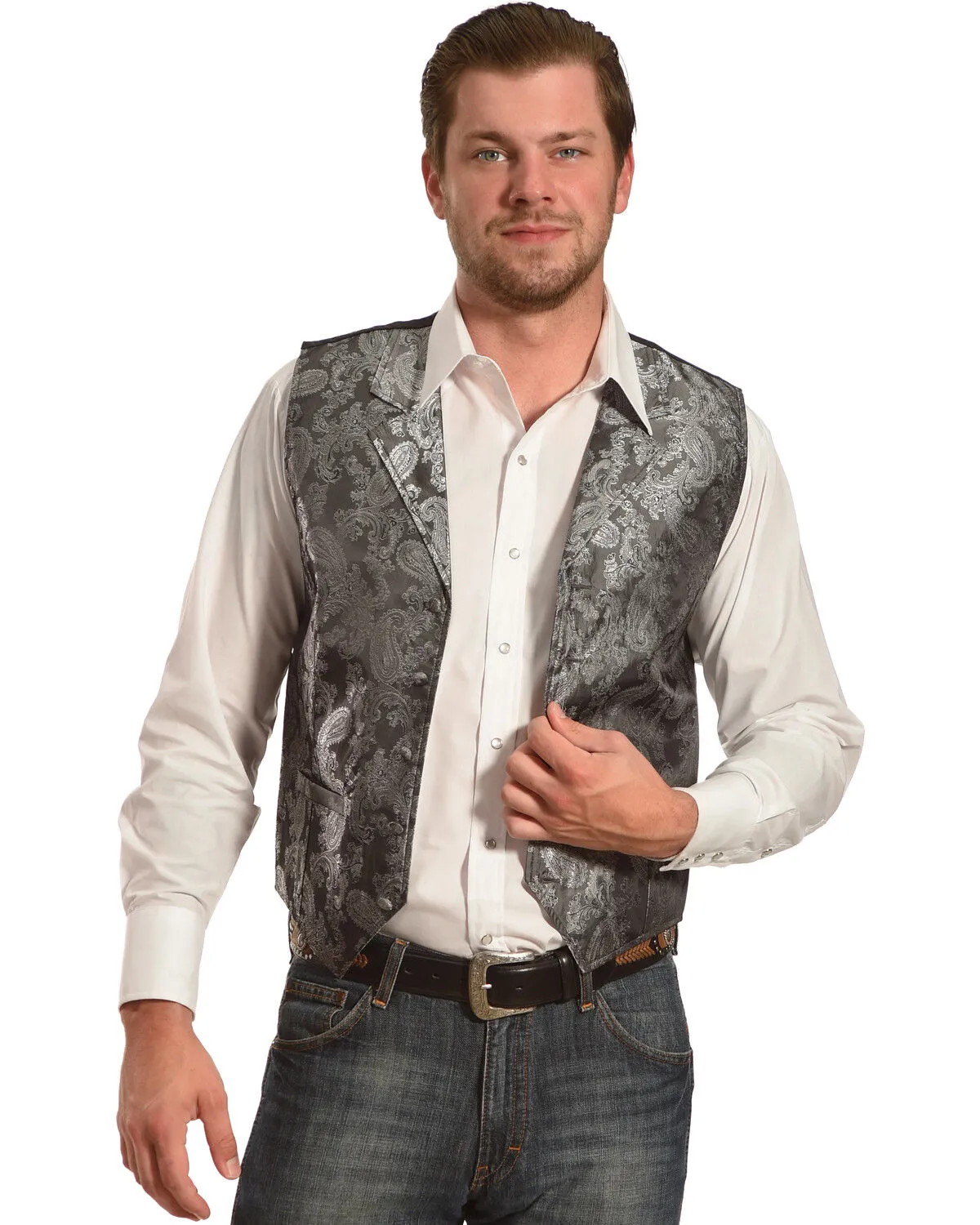 Cody James Men's Paisley Print Western Vest