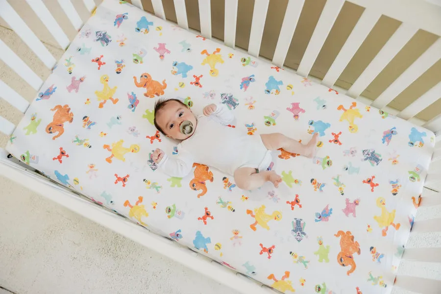 Copper Pearl Sesame Friends Crib Sheet