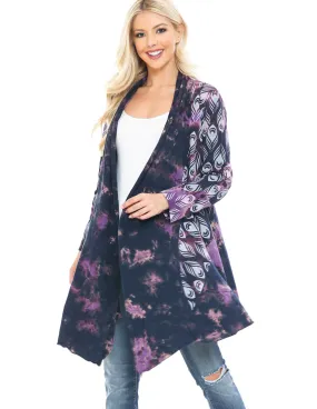 Cotton Peacock Printed Cardigan