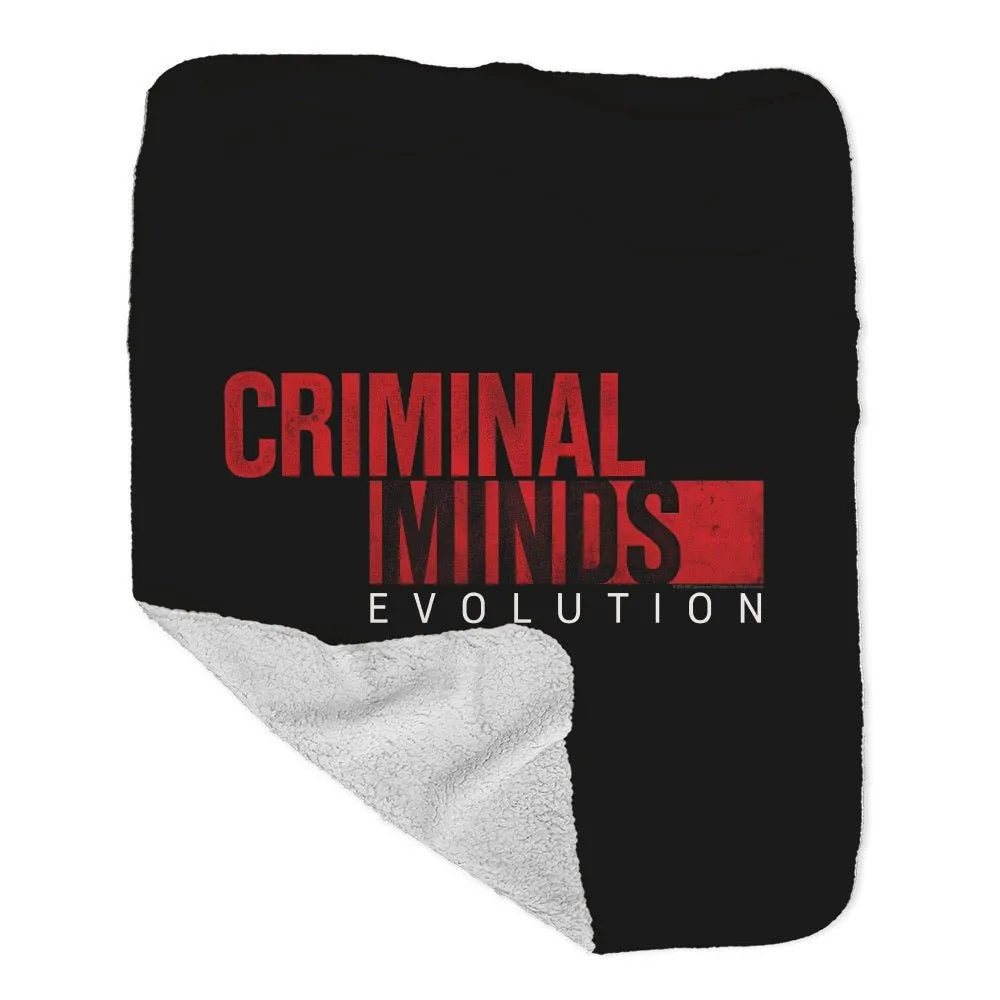 Criminal Minds Evolution Logo Grey Sherpa Blanket