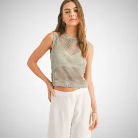 Crochet Knitted Sleeveless Top