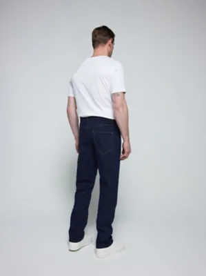 Dark Wash Straight Fit Jeans With Stretch | Men | George at ASDA