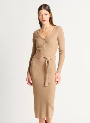 Dex Belted Midi Sweater Dress