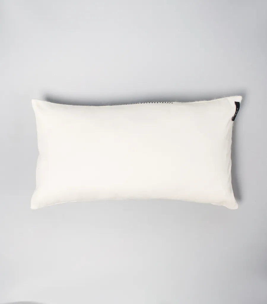 Diamante Lumbar Pillow with Border in Ivory