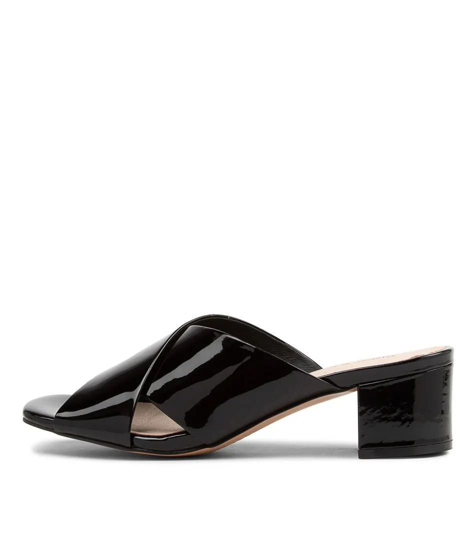 DJANGO & JULIETTE Dagny Black Patent Leather Mules