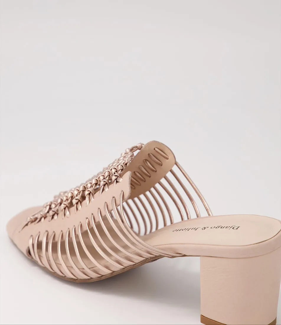 DJANGO & JULIETTE Edan Nude Pale Rose Gold Leather Mules