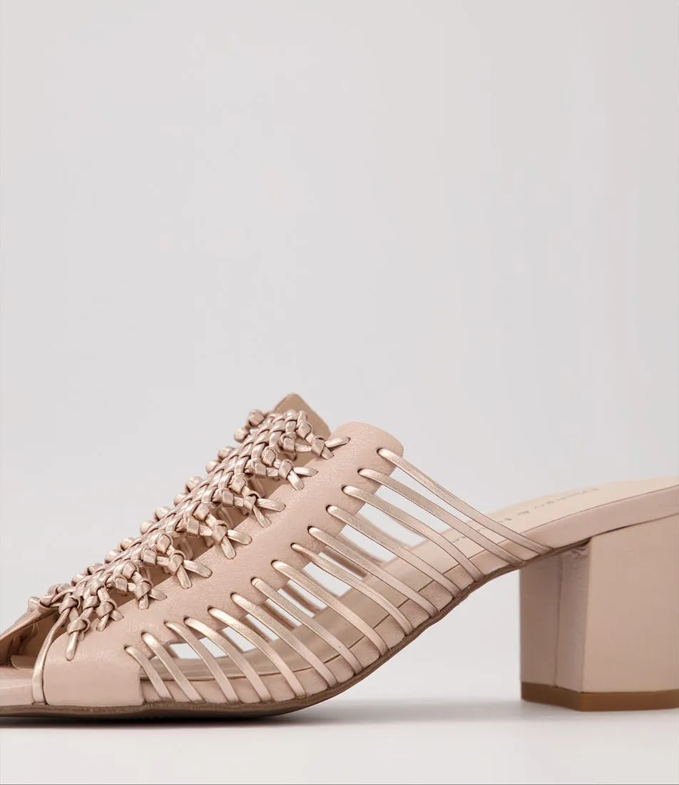 DJANGO & JULIETTE Edan Nude Pale Rose Gold Leather Mules