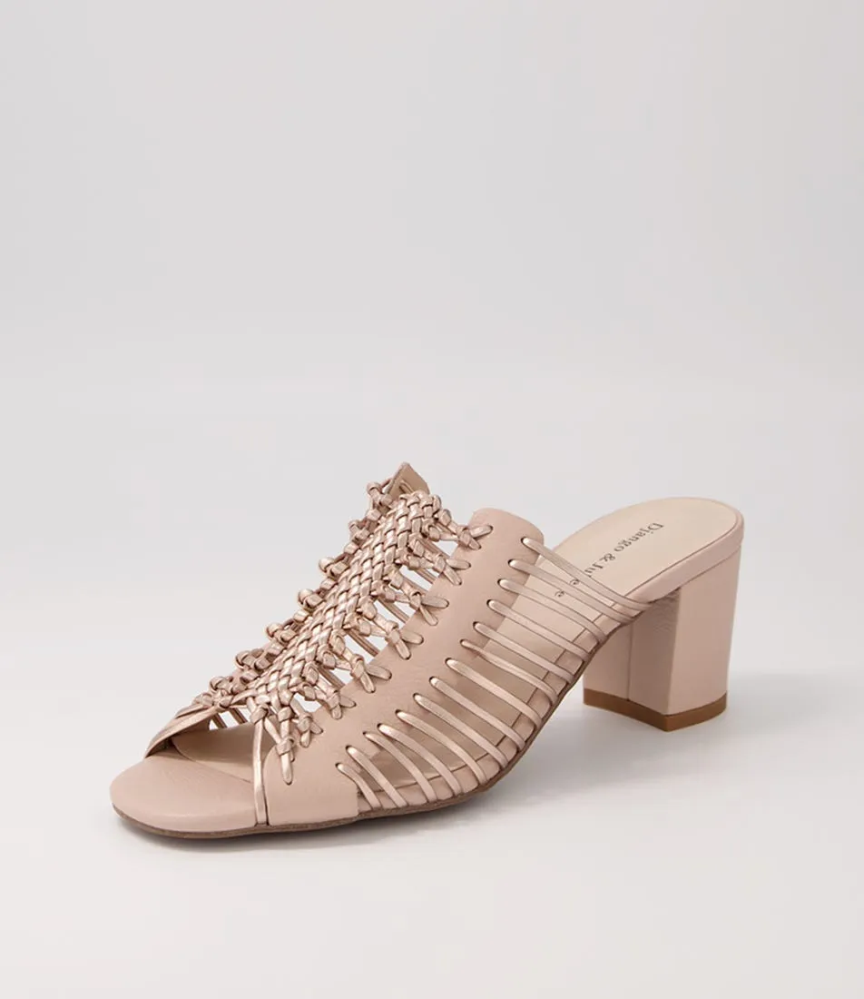 DJANGO & JULIETTE Edan Nude Pale Rose Gold Leather Mules