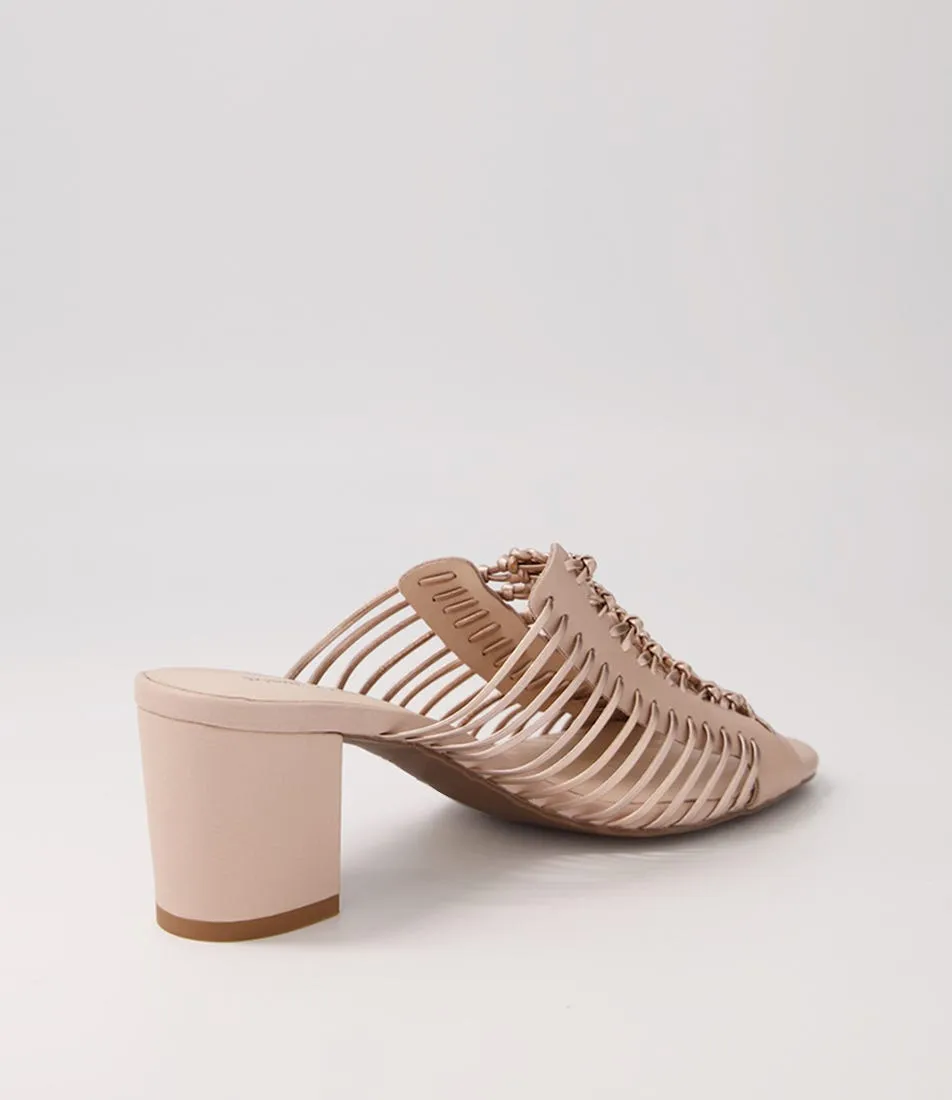 DJANGO & JULIETTE Edan Nude Pale Rose Gold Leather Mules