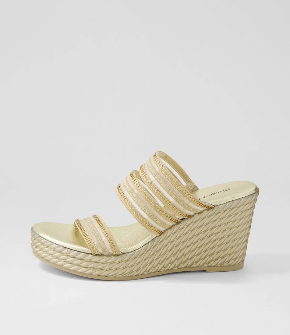 DJANGO & JULIETTE Enrica Gold Vinylite Sandals