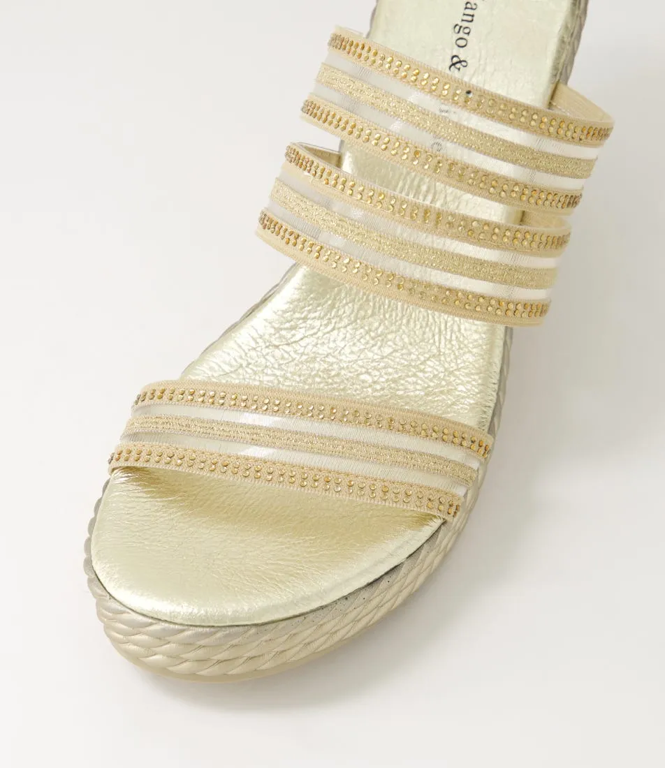 DJANGO & JULIETTE Enrica Gold Vinylite Sandals