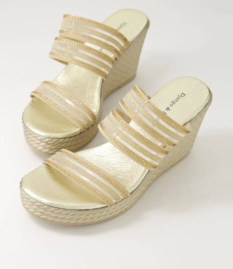 DJANGO & JULIETTE Enrica Gold Vinylite Sandals