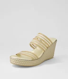 DJANGO & JULIETTE Enrica Gold Vinylite Sandals