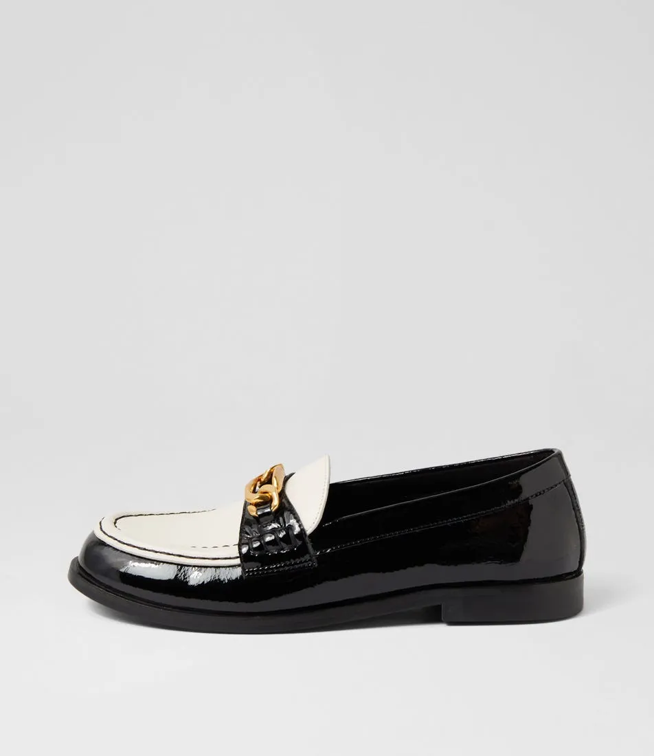 DJANGO & JULIETTE Quilt Dj Black Ivory Patent Leather