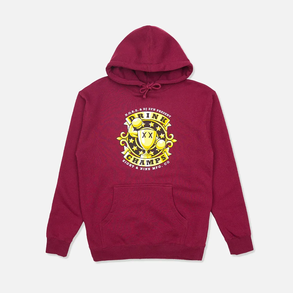 Drink Champs Classic Logo Hoodie Burgundy