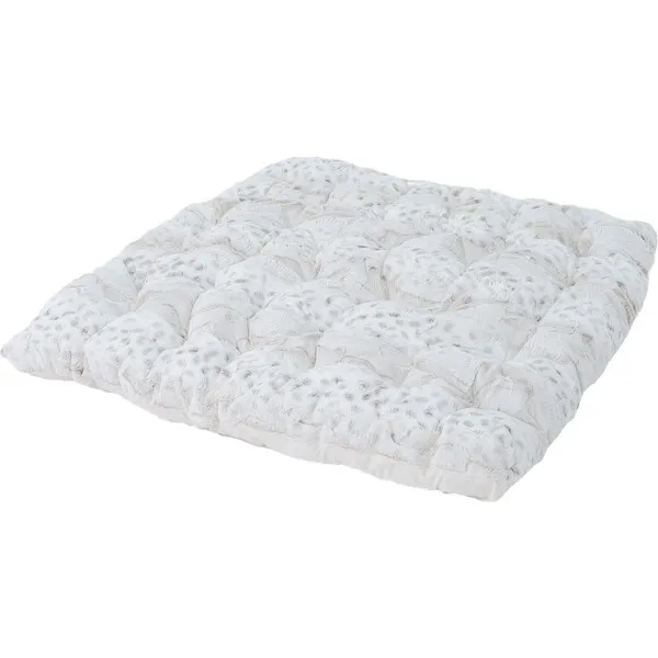 E&E Cuddle Faux Fur Padded Play Mattress, Frosted Lynx