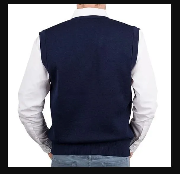 Elegant Knitting - Anti-Static Vest - Merino Wool - Conductive Carbon Fibre - Navy - 849ASV NA 14