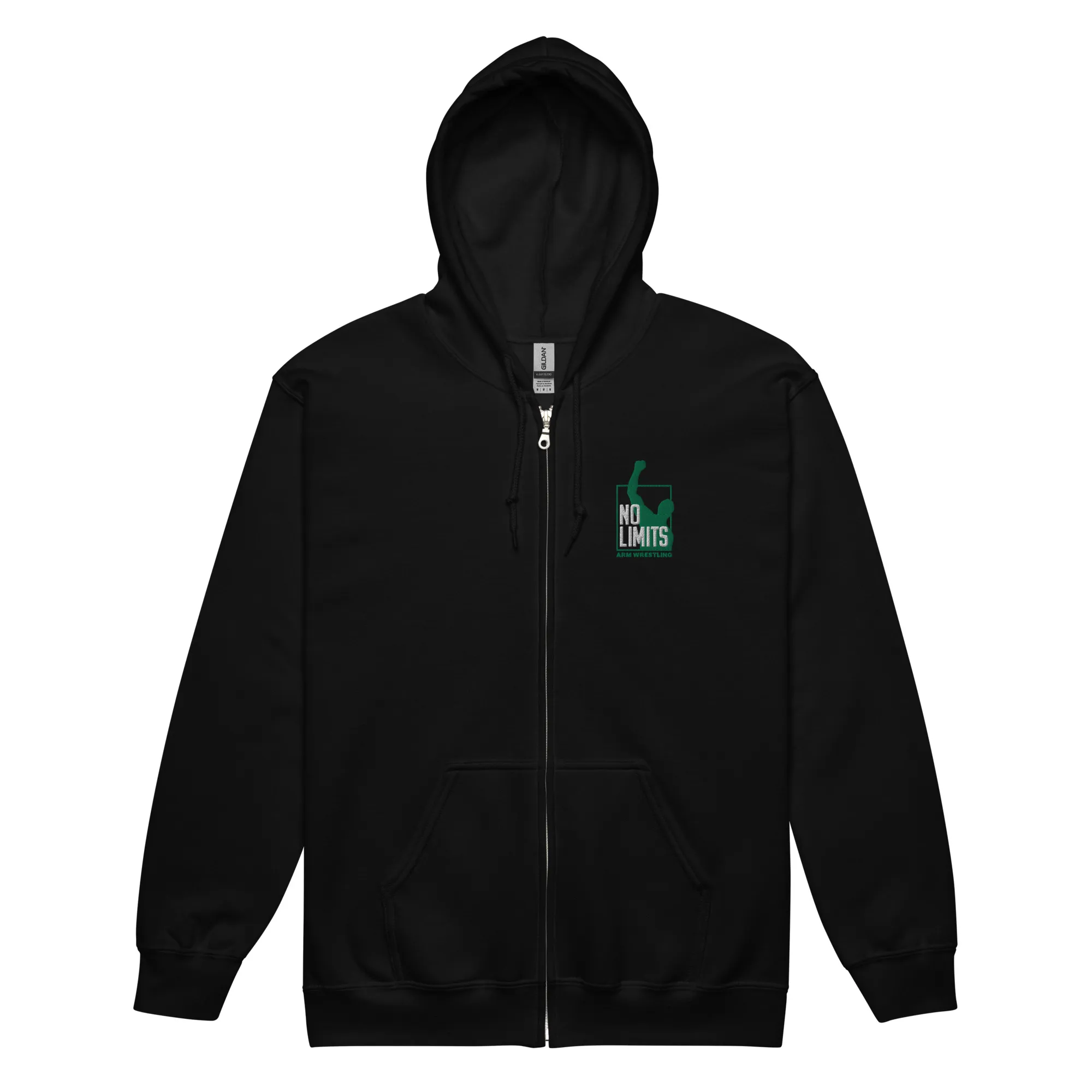 Embroidered No Limits Armwrestling Zip Hoodie