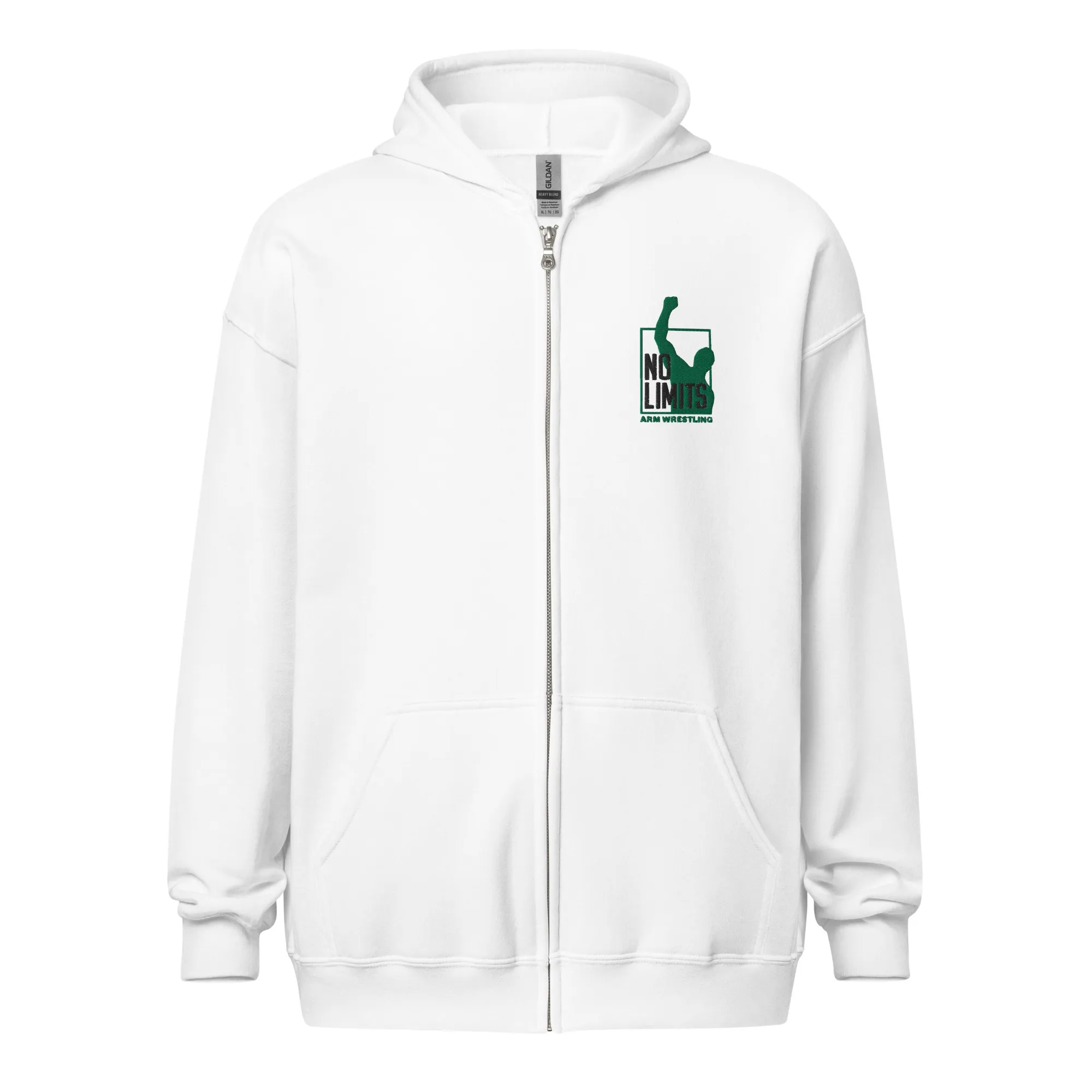 Embroidered No Limits Armwrestling Zip Hoodie