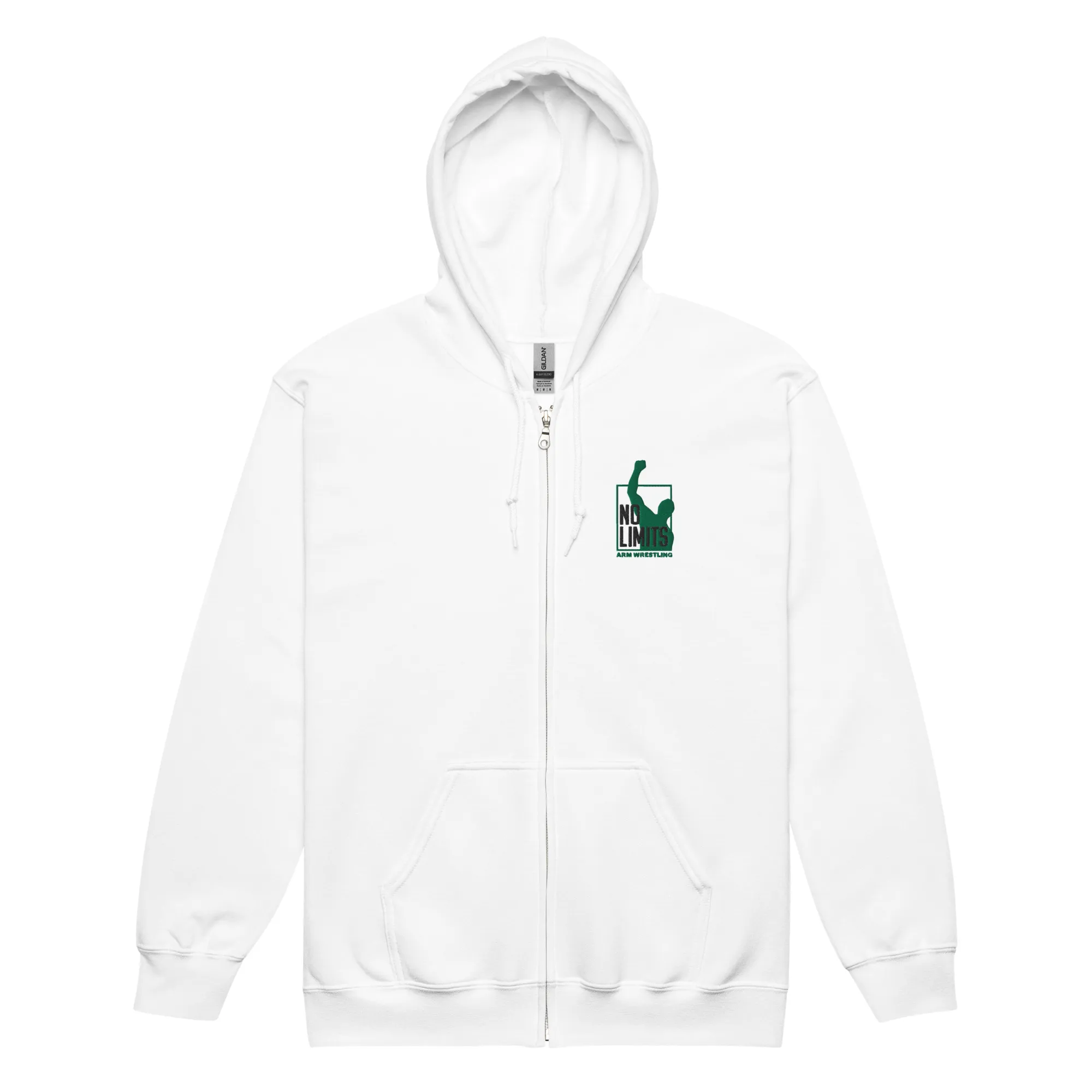 Embroidered No Limits Armwrestling Zip Hoodie